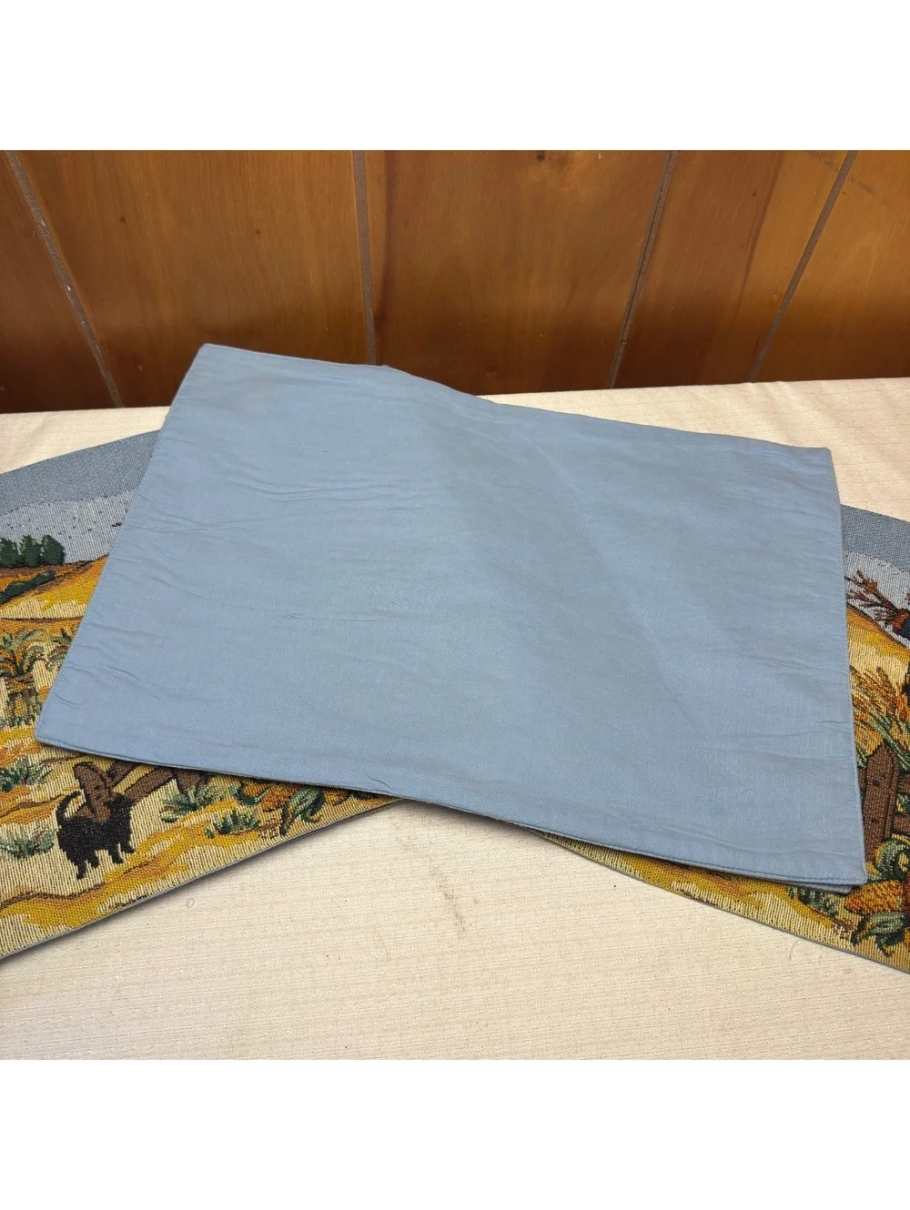 Fall Harvest Tapestry Placemats Set of 8 Scarecrow Pumpkin Autumn Table Decor